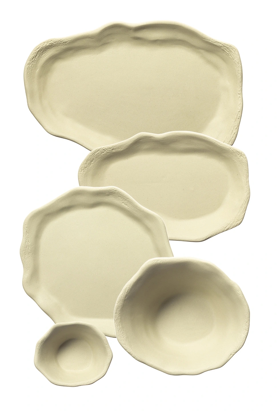 Foto zenital de la colección oyster en color beige/arena.