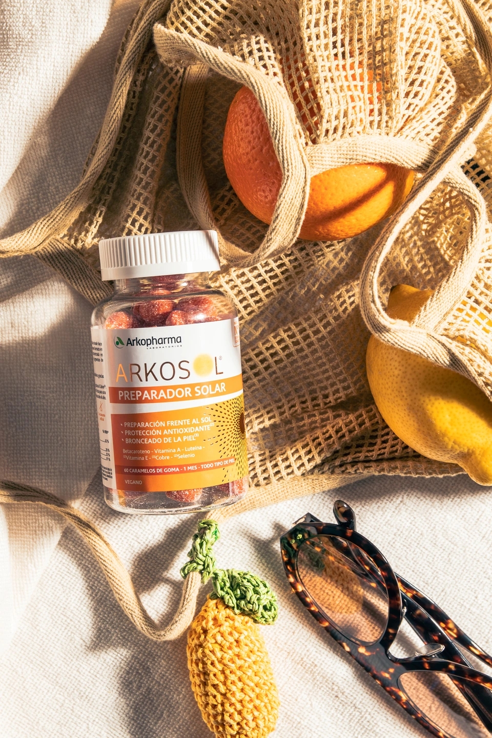 Producto de Arkosol, producto de la farmacéutica Arkopharma para una sesión fotográfica creativa en Madrid.