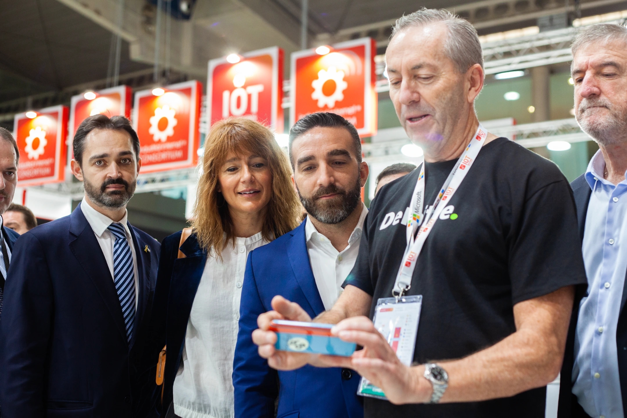 Fotografía del stand de Deloitte en el evento IOT Solutions World Congress (IOTSWC) y Barcelona Cyber Security Congress en Fira de Barcelona.