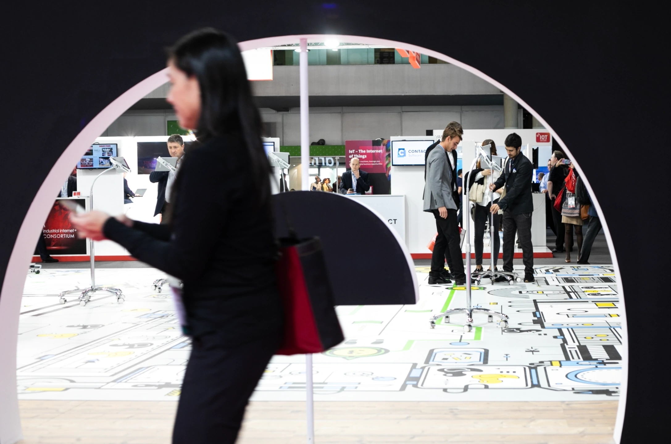 Fotografía del stand de Deloitte en el evento IOT Solutions World Congress (IOTSWC) y Barcelona Cyber Security Congress en Fira de Barcelona.